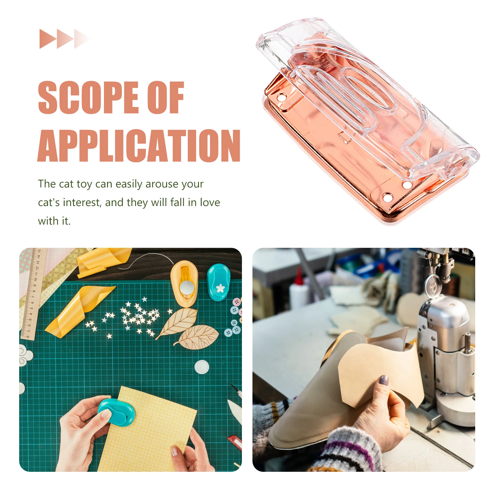 

Rose Gold Hole Portable Office Card Multi-Function Paper Puncher Home Accessory Durable Ergonomic Design Household Stationery