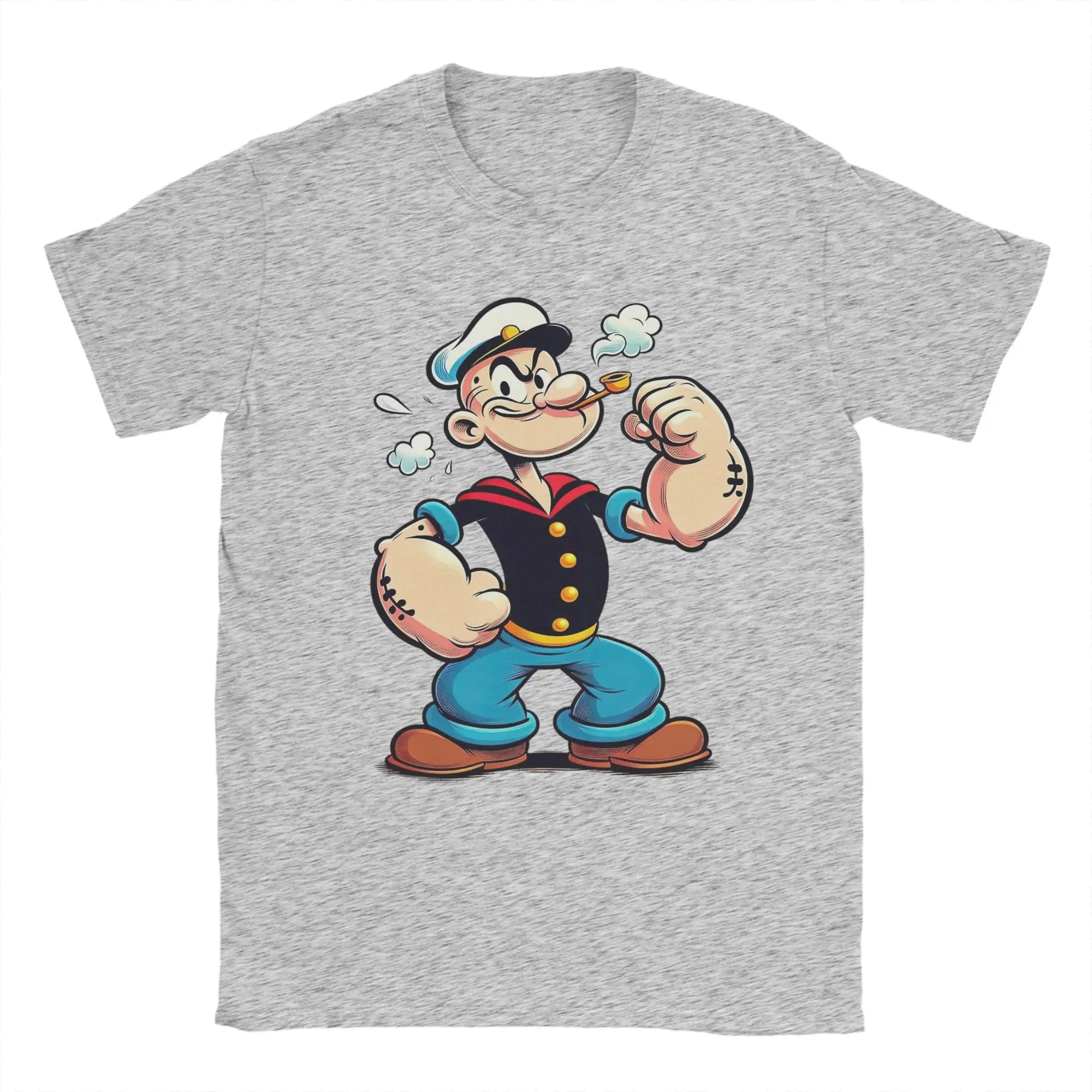 Miniso عادية Popeyed بحار ريترو الكرتون تي شيرت للجنسين Crewneck القطن تي شيرت قصير الأكمام تي شيرت ملابس الصيف #2