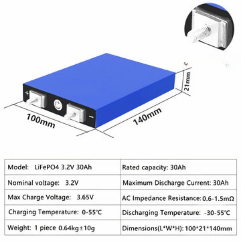 Новый 3,2 В 3000 мАч для LiitoKala LiFePO4 аккумуляторный элемент литий-железо-фосфатный глубокий цикл Diy солнечная энергия ИБП мощность