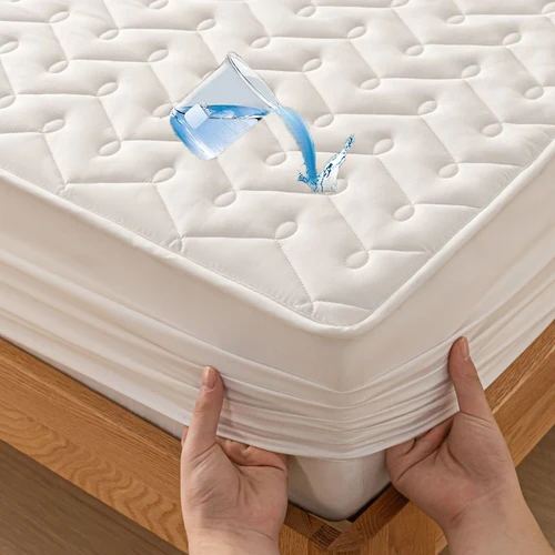 WASART 퀼트 방수 매트리스 보호대 커버, 탄성 장착 시트 스타일 침대 보호 패드, 싱글 더블 퀸 킹 사이즈 