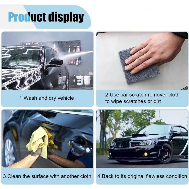 3 Stück Stoff-Auto-Kratzer-Entferner – Nanosparkle Cloth Scratch Fix – Kratzer