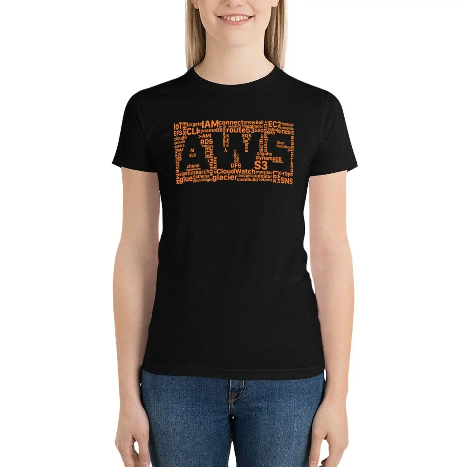 

AWS Microservices Top Service Design T-Shirt shirts graphic tees summer tops vintage clothes Women's cotton t-shirt