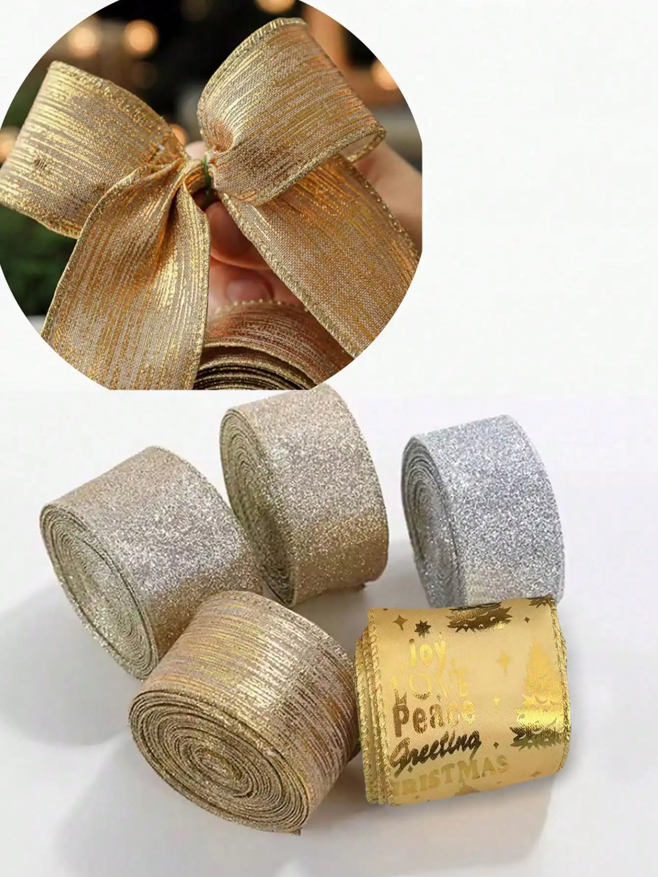 AfyouWk 1 Stück Valentinstag Band Schleife Material Urlaub Baum Dekoration Zubehör Band Dekoratives Band Handgefertigte Haarschmuck DIY Geschenkbox Verpackungsband