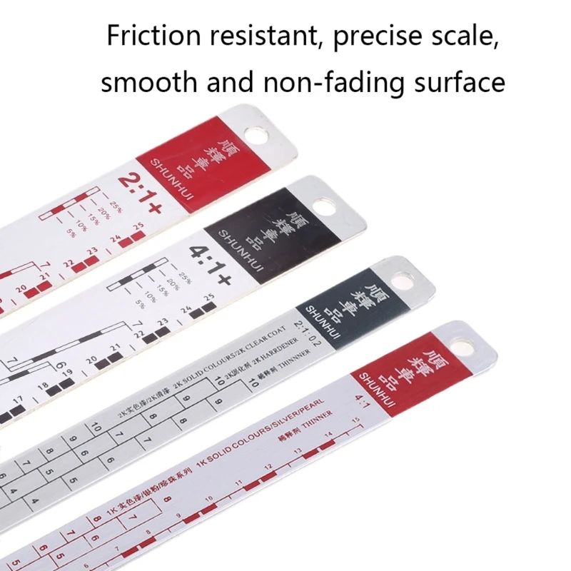 ไม้บรรทัดสีรถมาตรฐาน F92C เหมาะสำหรับรถยนต์ผสมเครื่องมือสีไม้บรรทัดสีดำ/r-ed รถ