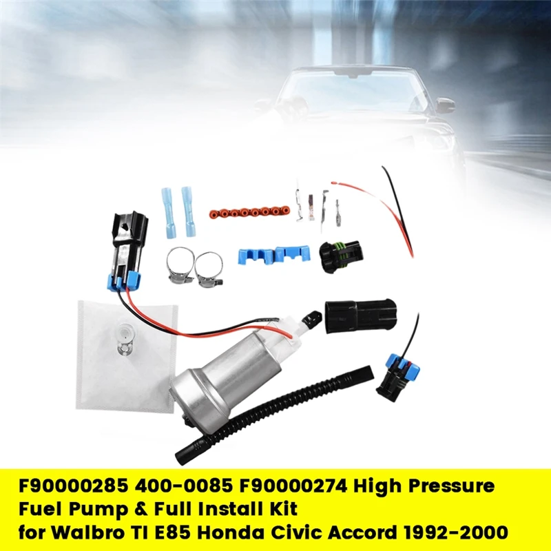 

F90000285 400-0085 F90000274 High Pressure Fuel Pump & Full Install Kit For Walbro/TI E85 Honda Civic Accord 1992-2000