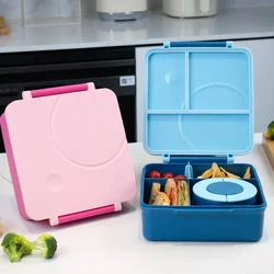 New Microwaveable Heating Compartment, Bento Box Stainless Steel Bowl Lunch Box Plastic Dinner Plate Children's Lunch Box