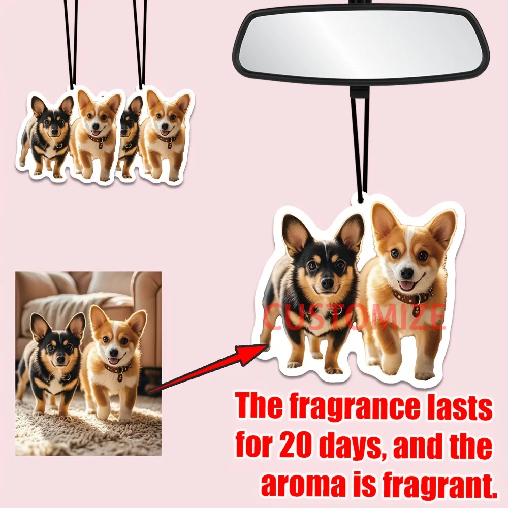1pc/5pcs Customized White-Shaped Car Air Freshener Fragrance Cards, You Can Upload Your Favorite Photos, Pictures of Family, Fri