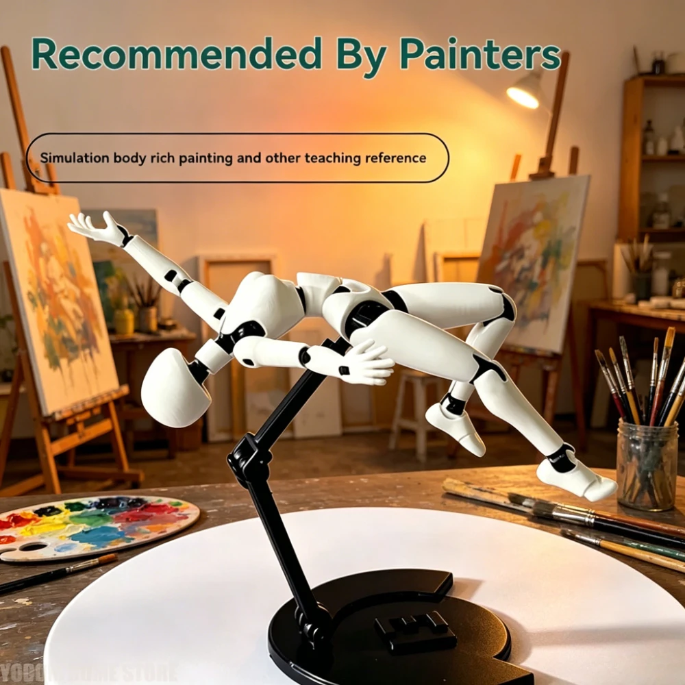 Posable Jointed Artist Mannequin, Flexible Action Figure Sketch Model for Drawing Practice & Desktop Home Decoration