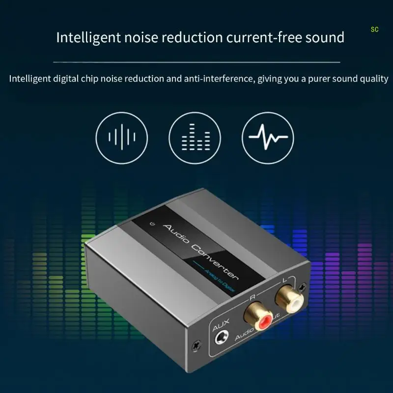 Bộ Chuyển Đổi Âm Thanh Analog Sang Kỹ Thuật Số RCA 3.5 Cáp Quang-Kết Nối Trái + Kênh Phải Dropshipping