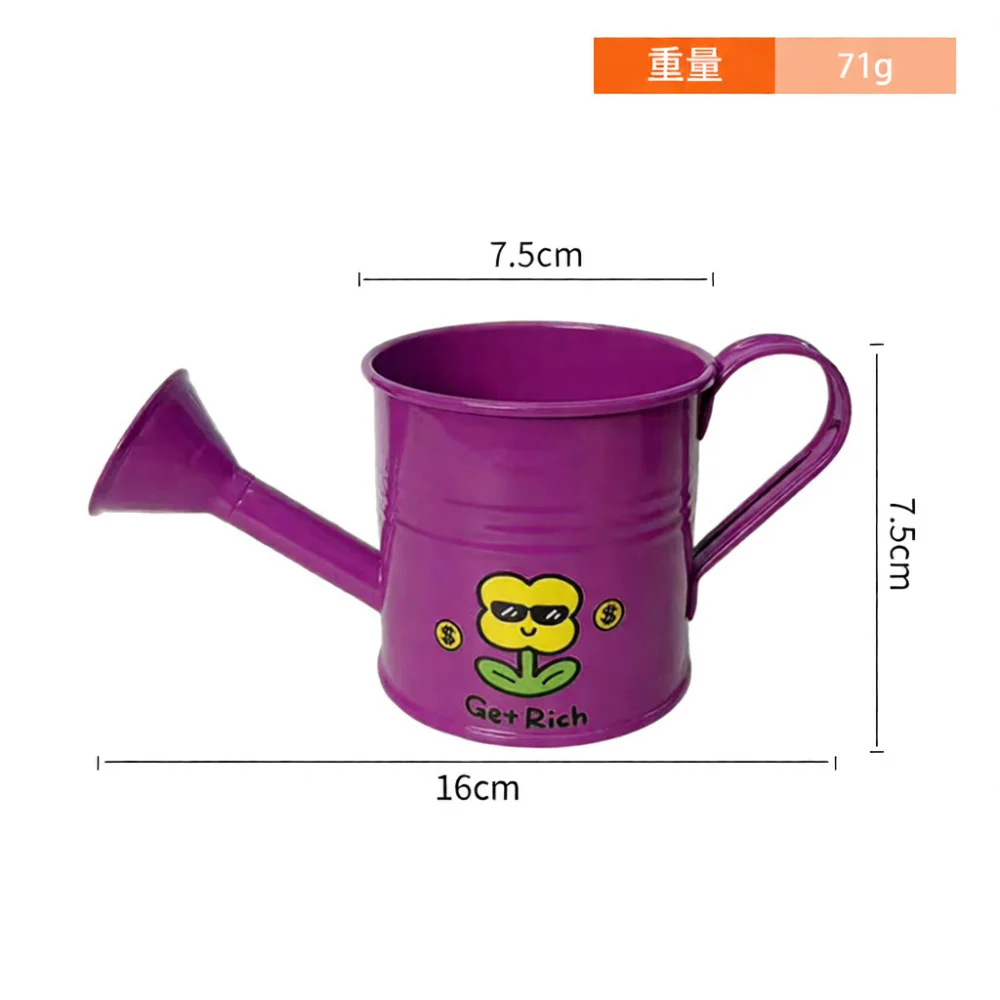 Colorful Mini Iron Watering Can Decorative Flower Pot Creative Garden Succulent Planter Desktop Art Small Ornament Vase