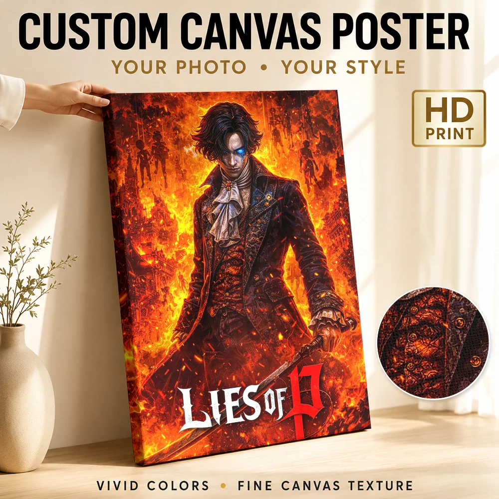Lies of P Video Game Art Canvas Print Poster Custom Gaming Anime Canvas Wall Art for Bedroom Decor Ready to Hang Gift for Fans