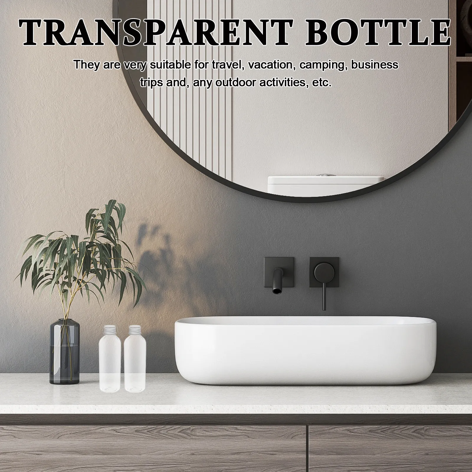 

20Pcs Transparent Plastic Sub Bottles Refillable Liquid Container Travel Storage Dispenser Portable Plastic Bottle