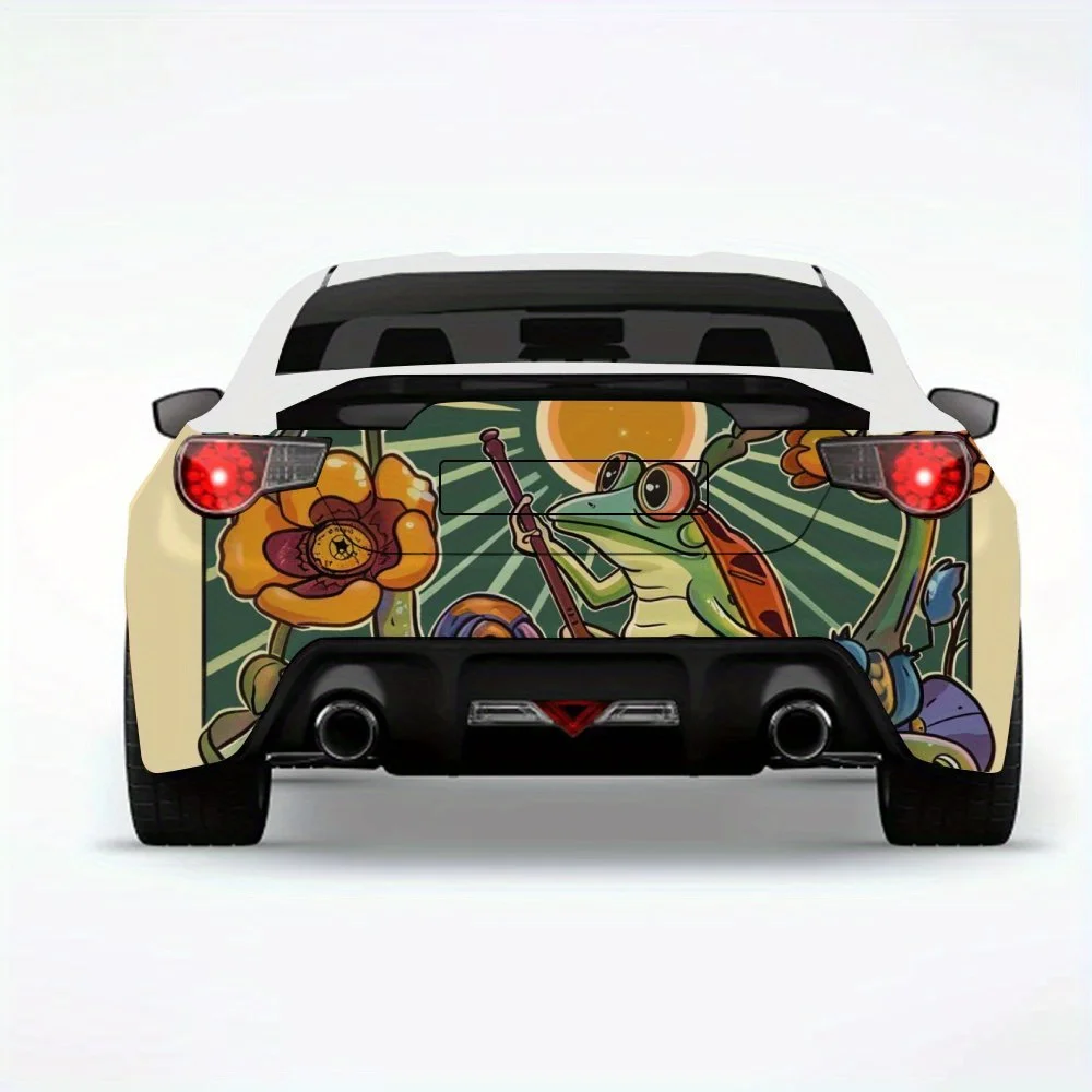 

Weird Frog & Snail Art Car StickerVinyl Decal for Car Rear, Waterproof Self-Adhesive Vinyl Stickers for Vehicle Tail & Bumper, D