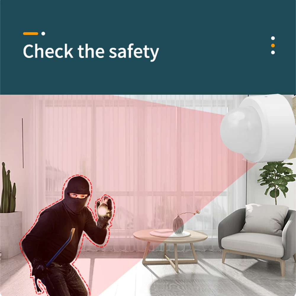 Tuya 2-in-1 Zigbee Mini-PIR-Bewegungsmelder + helles Lux-Licht, passiver Infrarot-Sicherheits-Einbruchmeldeanlage