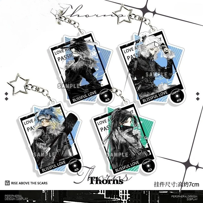 Valorant Acrylic Keychain Fade Jett Neon Sage Game Fandom Collectibles Comic Con Goods Phone Strap Attachment Car Key Accessory