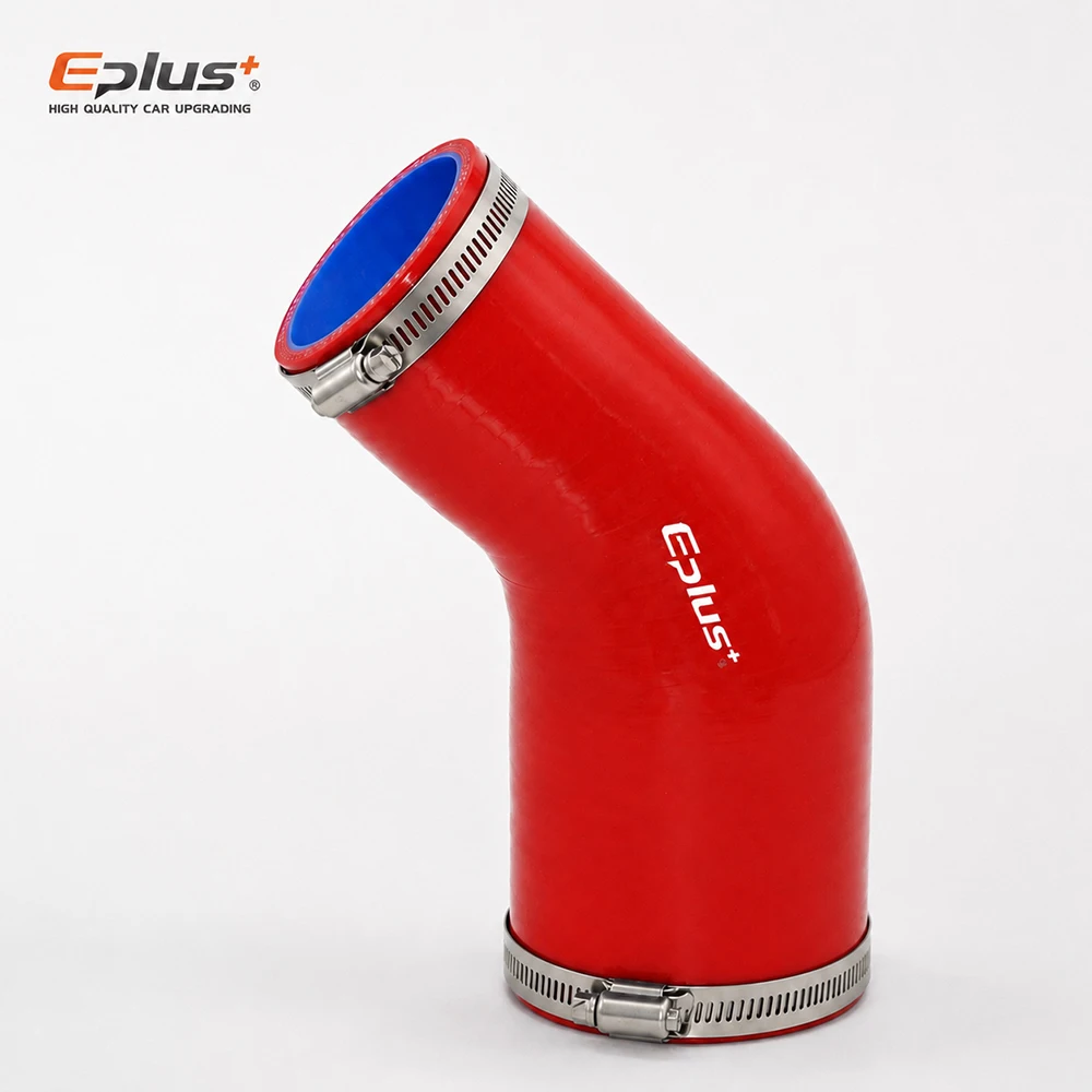 Roter Silikon-Kühleranschluss-Schlauch, Turbo-Ladeluftkühler-Verbinder, Reduzierstück, Universal-Silikagel-Rohr, 45-Grad-Adapter