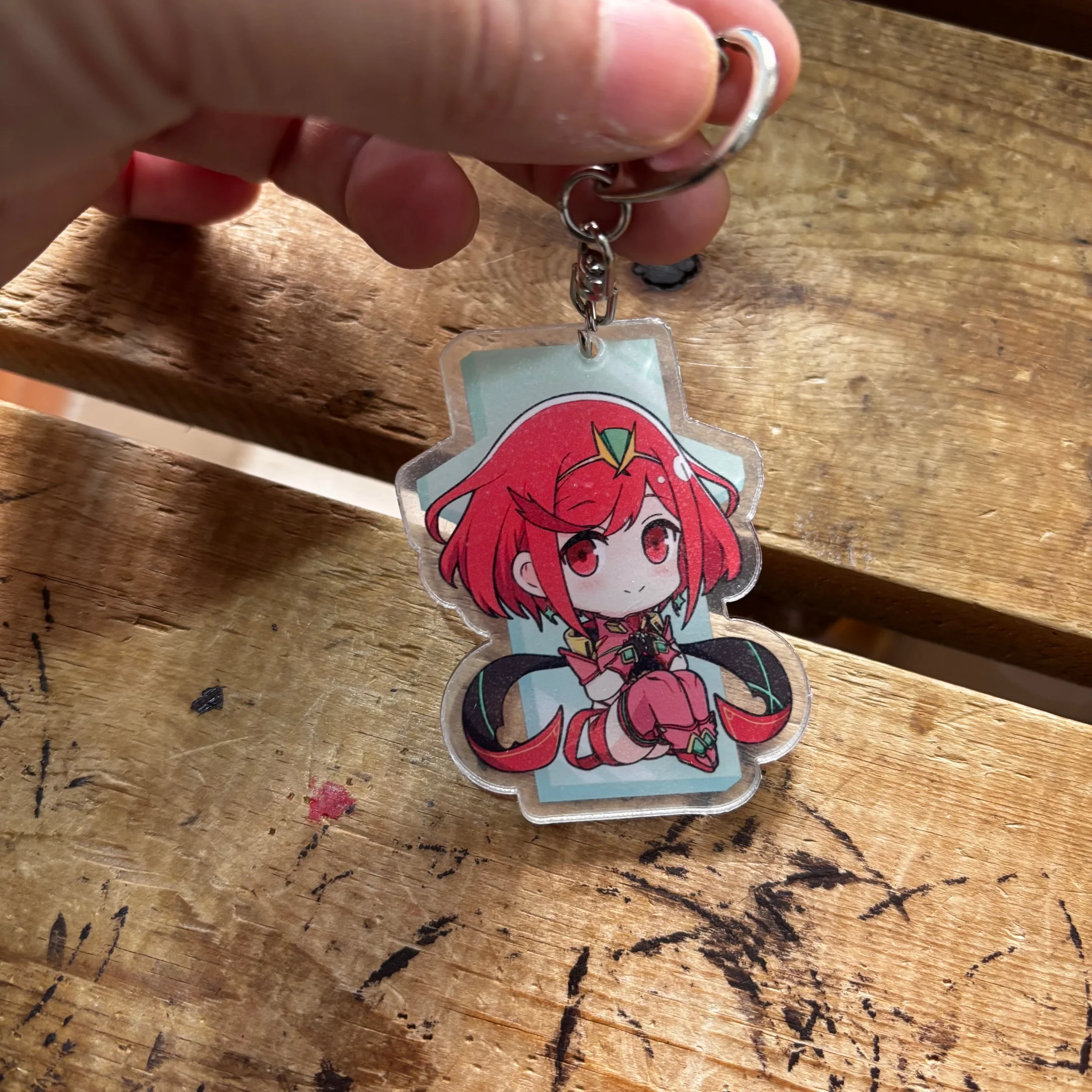 Anime Schlüsselanhänger Pyra Acryl Schlüsselanhänger Riemen Figur Hängezubehör 6cm