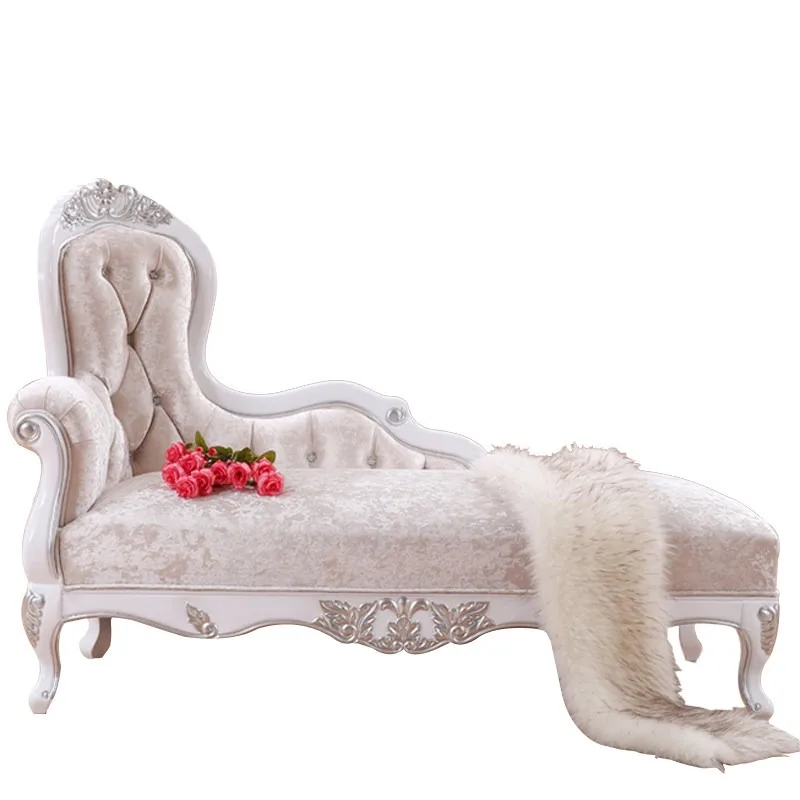 European-style concubine chair beauty couch neoclassical concubine reclining chair double sofa solid wood furniture lazy sofa Am