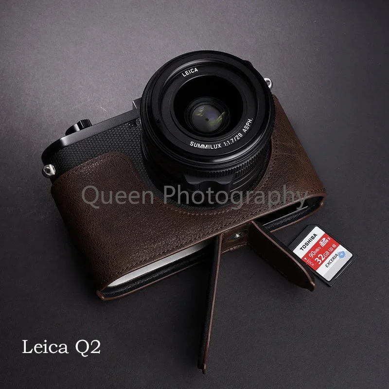 Camera Genuine Leather Cowhide Bag Body BOX Case for Leica Q Q2 Q-P Typ116 Body Protective Sleeve Box Base Mochilas 카메라가방 Сумка