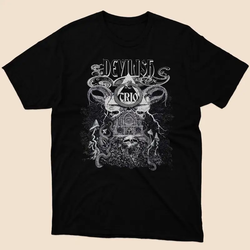 Camiseta clásica del Trío diabólico, color negro, talla S a 5Xl