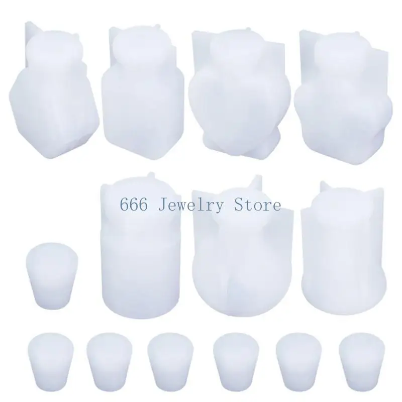 F2TD 7 قطعة متمنيا زجاجة الرمال المتحركة الانجراف زجاجات قالب على شكل قلب راتنجات الايبوكسي قوالب قالب من السيليكون لتقوم بها #1