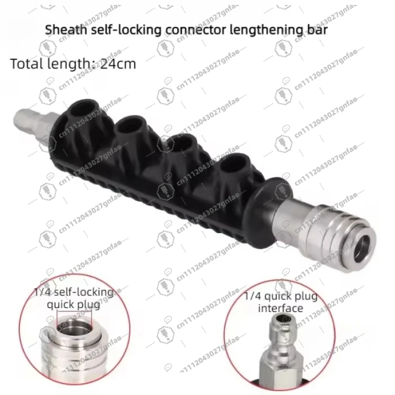 Stainless Steel High Pressure Cleaner Short Gun with Nozzle Rubber Bracket Self Locking Quick Connect for Car Washer