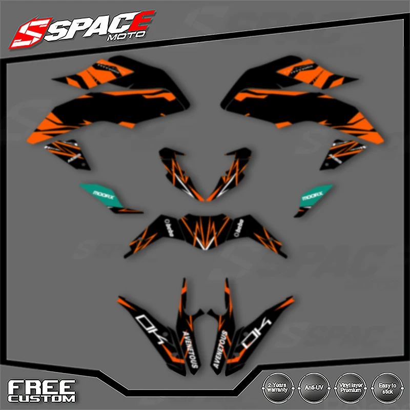 

SPACE Custom Motorcycle Graphics For KTM 2017 2018 2019 2020 DUKE 125 17-20 DUKE125 390 Decal Stickers Kits 011