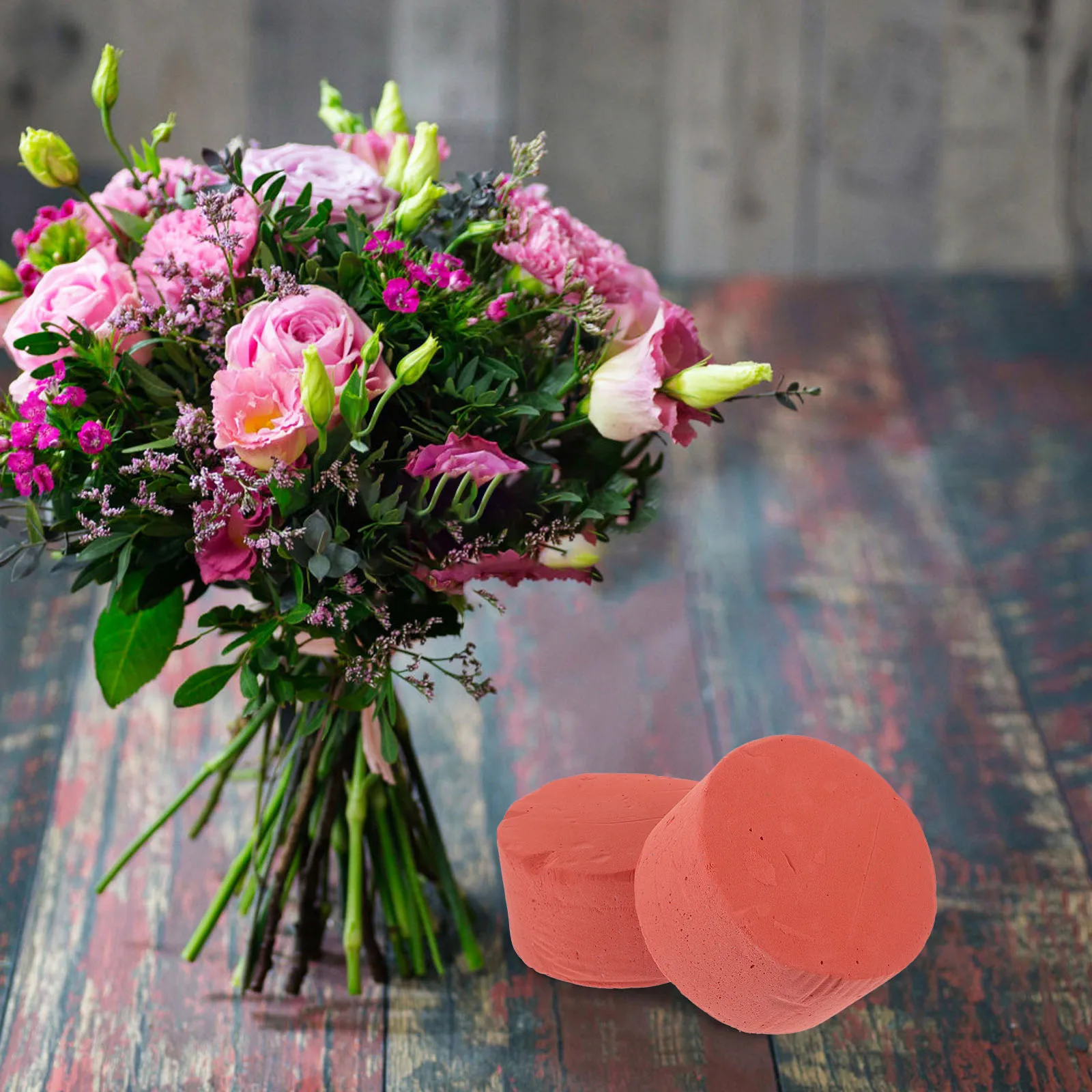 

2Pcs Round Florist Flower Mud Blocks Absorbent Floral Bases for Home Wedding Shop Flower Arrangement Supplies Floral Bricks