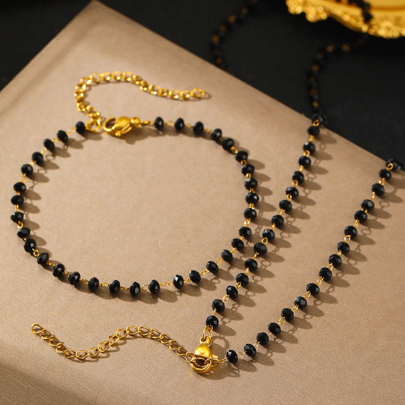 Jewelry Set necklace bracelet with Simple Atmospheric Black Imitation Pearl Design  For  Women  Exquisite Party
