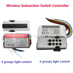 4 6 Channel Wireless Subsection Switch Controller High voltage 110V 220V 1000W/CH Digital RF Sensitive Remote Control