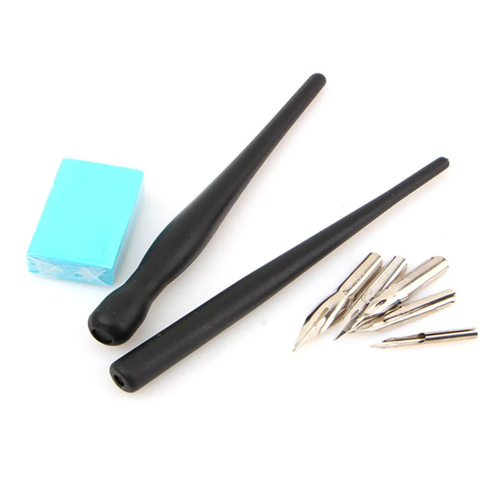 1Set Cartoon Dip Pen Set with Plastic Handle Comfort Grip for Lettering Calligraphy Sketching Mapping Poster Making Artists