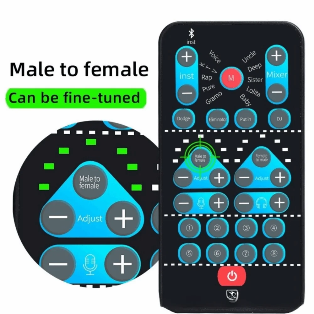 M10 Handheld Voice Changer Fine Tuning Karaoke Function Voice Changer Device Male Female Voice Switch Sound Disguiser for Live