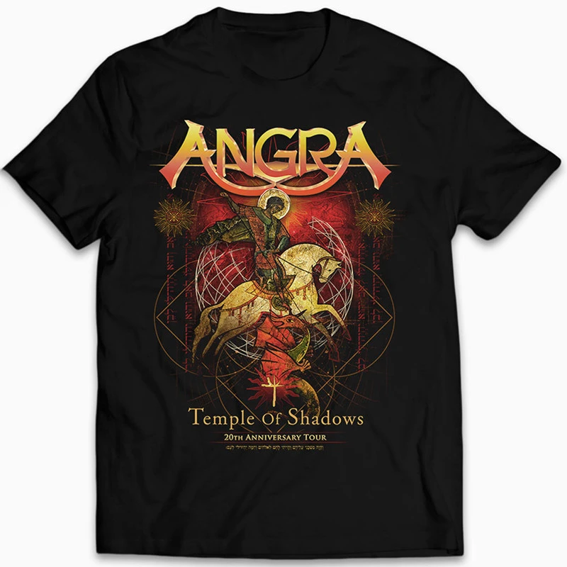 Y2k Angra Flame Goddess Band Brazilian Power Metal Rock Punk Style European High Street Retro Short-Sleeved Men's T-Shirt