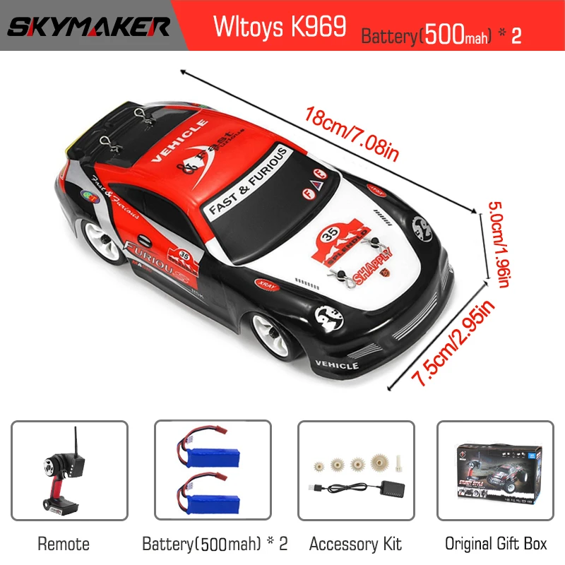 WLtoys-Controle Remoto Drift Racing Car, 1:28 RC Car, 4WD, 2.4G