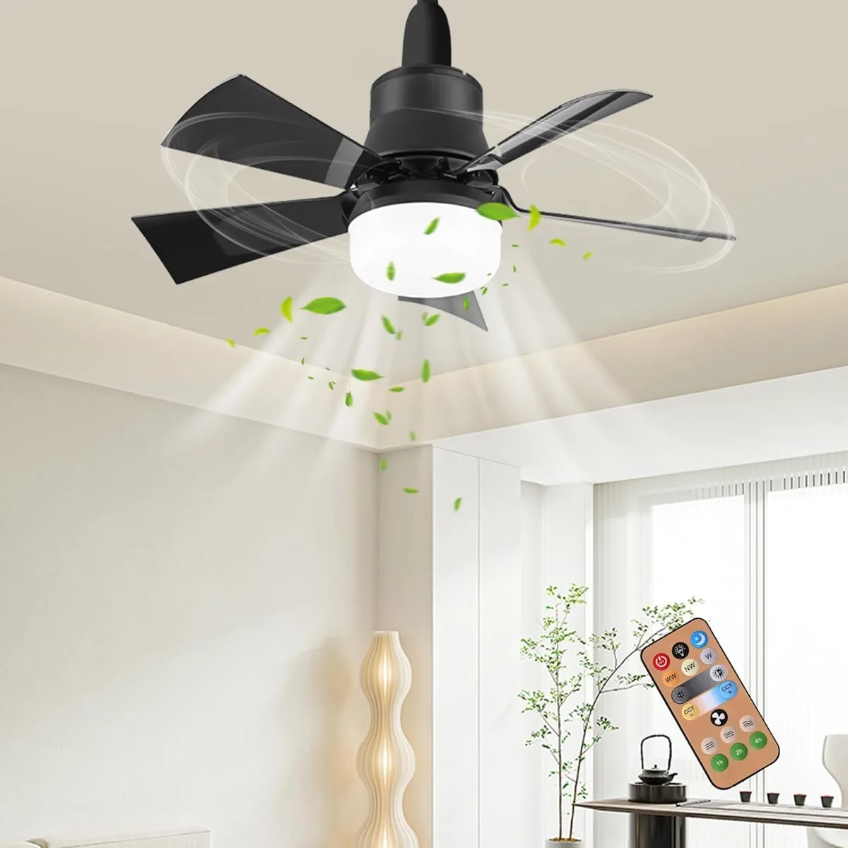 

JOYINLED LED Ceiling Fan with Lights E27 30W Ceiling Fan Lights with Remote Control Dimmable 3 Speeds for Living Room Bedroom
