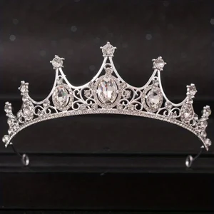 Barockkristalltiarr und Kronen für Frauen, Strass Prom Diadema, Braut Tiara Crown, Brauthaarzubehör, Schmuck 8 Hauptverkauf Sol - №5