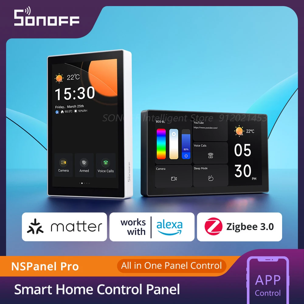 SONOFF NSPanel Pro 120 Type Smart Home Control Panel Build-in Zigbee & Matter Hub Temp. Control All-in-one Control Sonoff Device