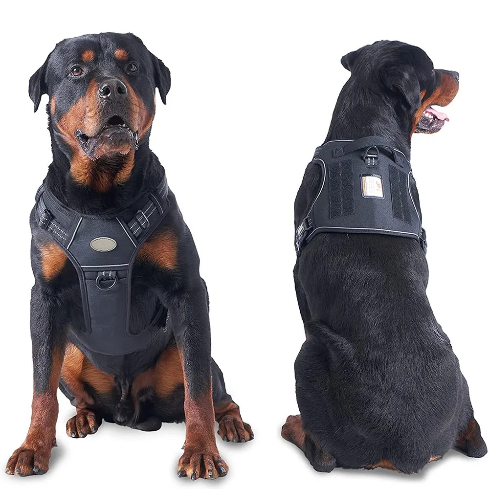 Reflective Tactical Harness For Large Small Dogs Training Vest Leash Pet Harness And Leash Set For Dog Outdoor Adjustable Padded