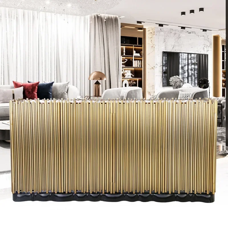 Customized modern light luxury side cabinet porch cabinet stainless steel electroplating titanium high-end decorative cabinet It