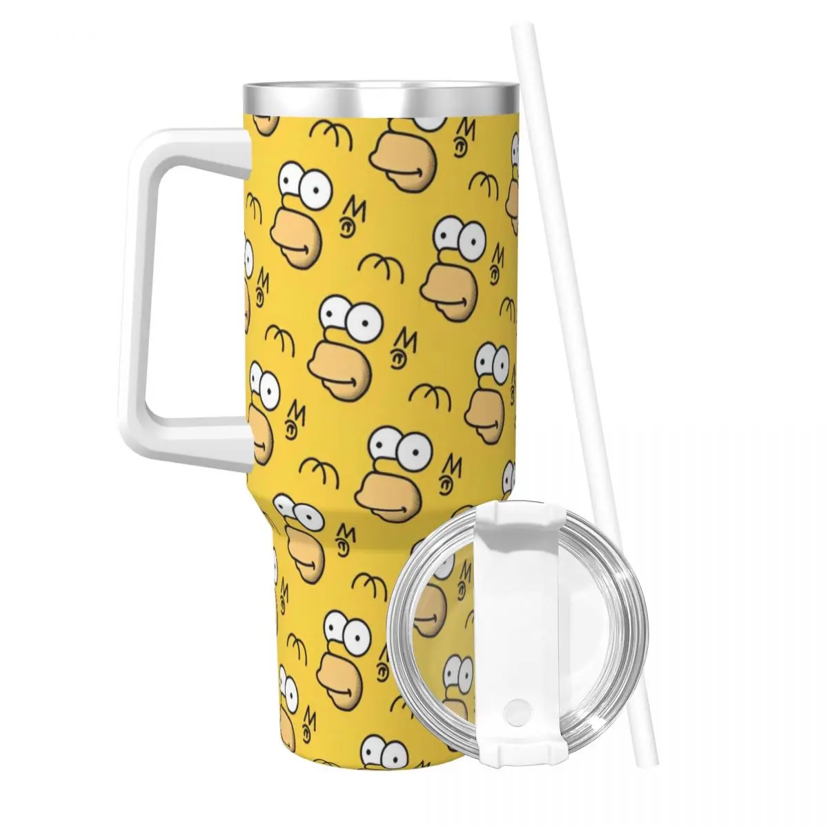 Stainless Steel Tumbler The S-Simpsons Car Mugs With Straws Travel Hot Drinks Water Bottle Portable Large Thermal Cups