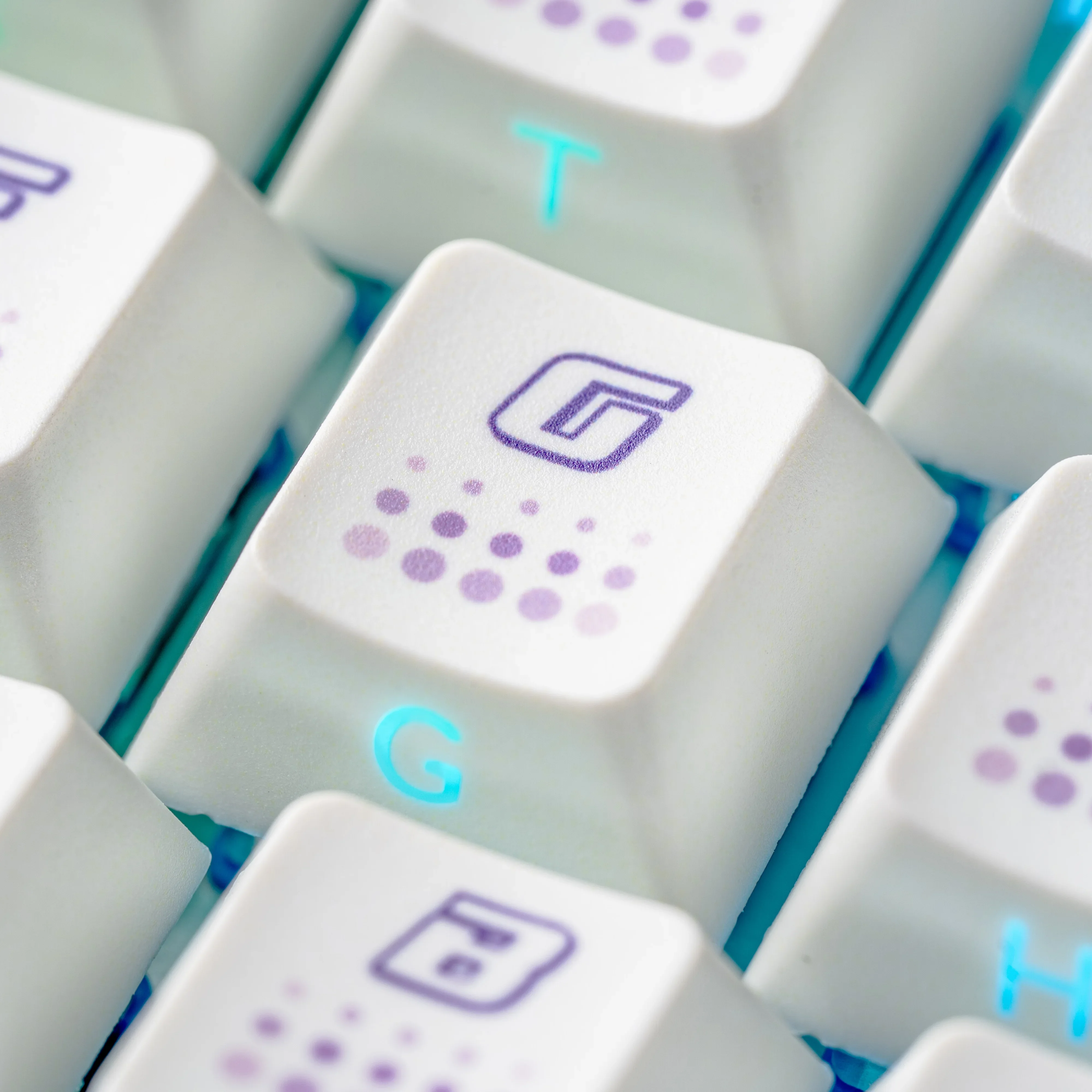 Visual gaming keycaps Cherry profile PBT and PC material Purple sublimation PBT customization  keyboard cap 키캡