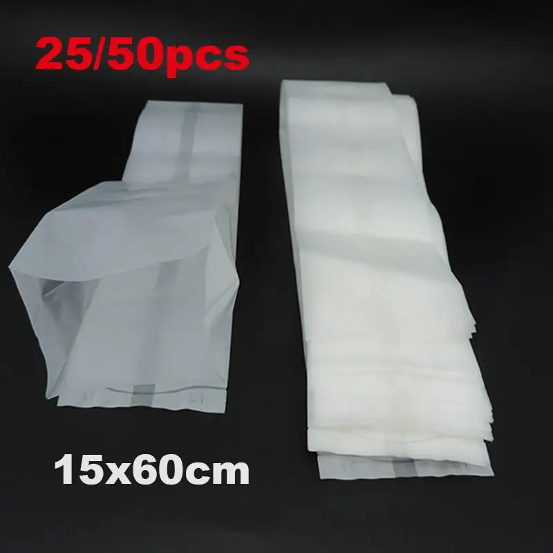 

25/50 Pcs 15*60cm PVC Mushroom Spawn Grow Bag Substrate High Temp Pre Sealable Garden Supplies For Mushrooms Fungus Grow Bags v