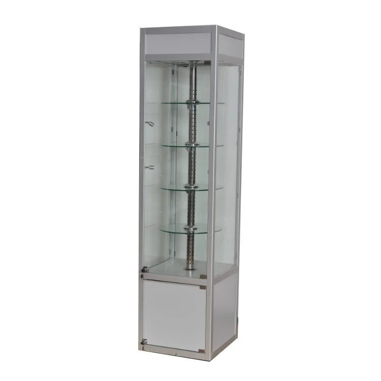 Custom.Hexagonal Electrical Revolving Glass Display Cabinet/revolving Glass showcase with Lock