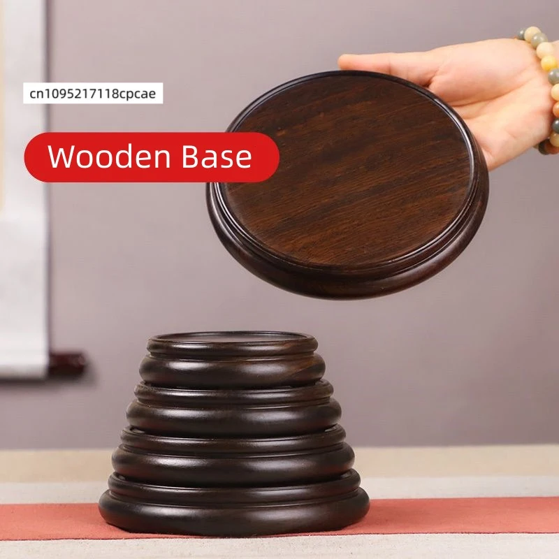 Wood Round Base Display Stand for Home Decor Crafts Figurine Teapot Vase Pot Ornament Holder Tea Sets Pedestal