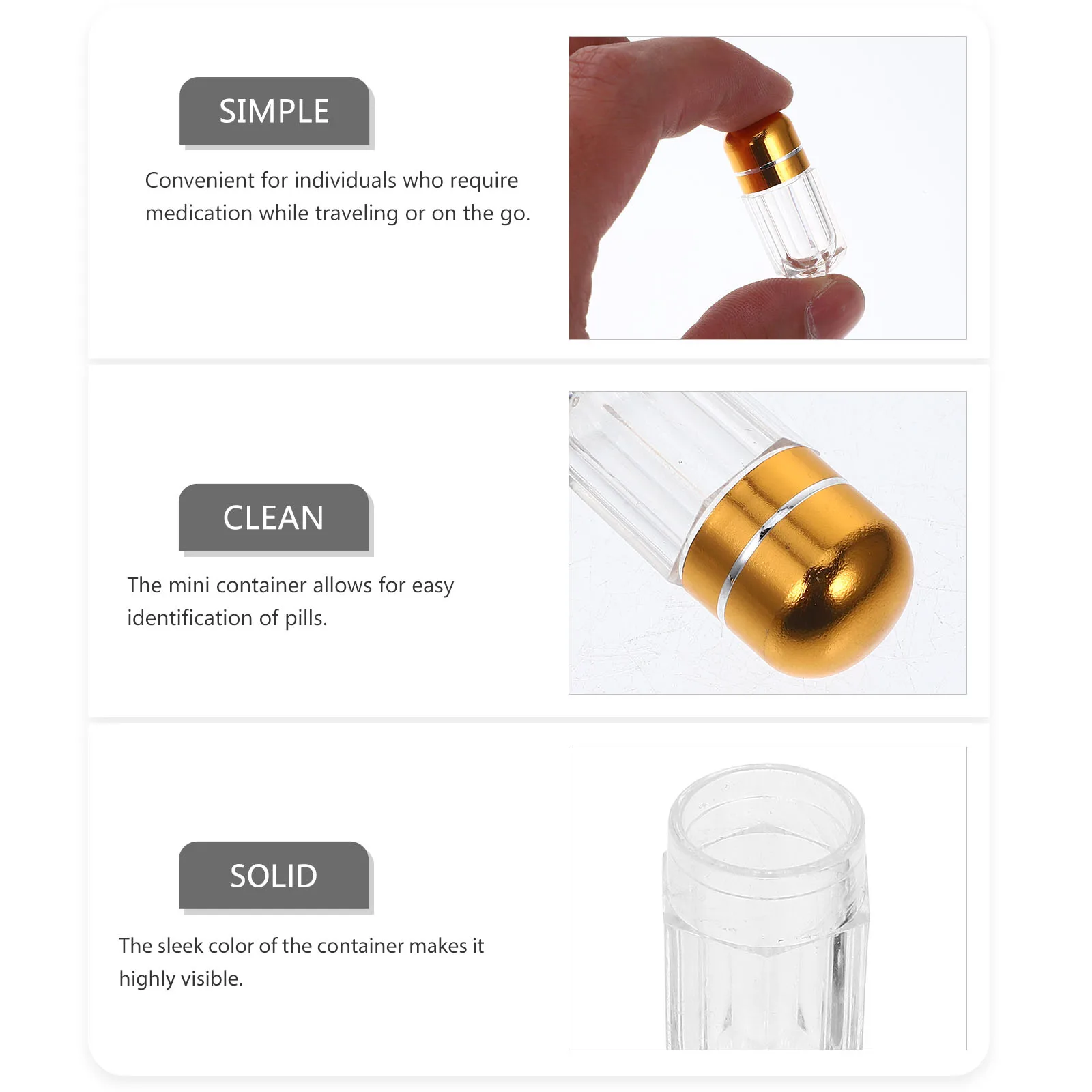 

20 Pcs Capsule Bottles Mini Plastic Transparent Storage Containers for Pills Candy Empty Refillable Medicine Bottle Secure Lid