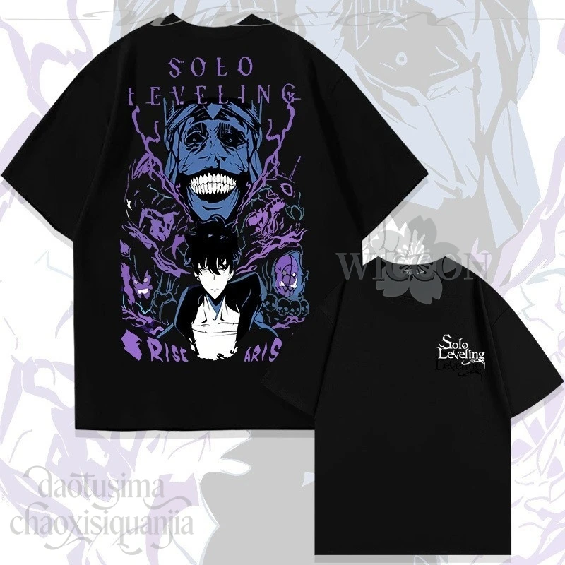 سولو أنيمي فيلم ليف تأثيري سونغ جين وو زي 10 ألوان التي شيرت Fanart الكرتون الصيف دعوى هالوين عيد الميلاد حفلة كوسفخ #2