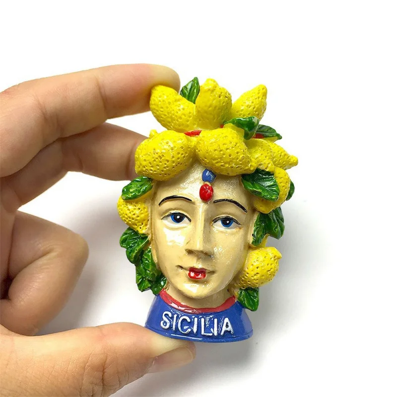 

Italy Sicily Abstract Lemon Headwear Magnetic Fridge Magnet High-Value Hot-Selling Exquisite Home Decoration
