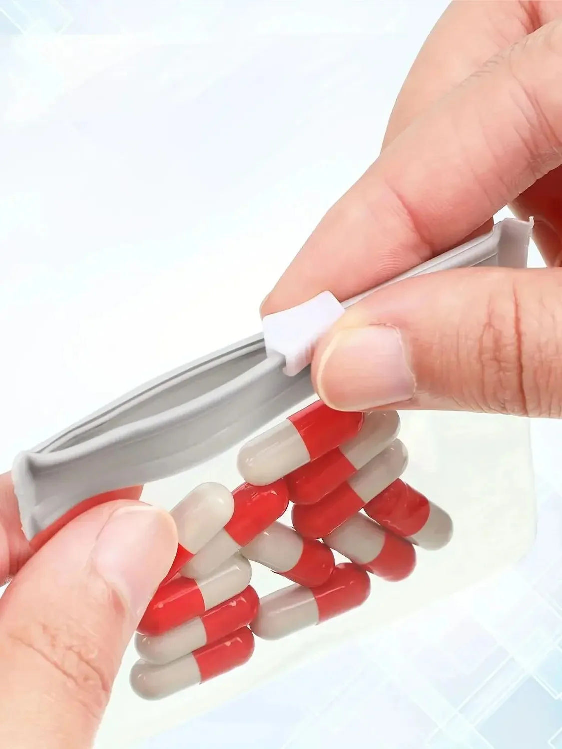 

10/20/50 шт. 7,5*7,5 см Многоразовые пакеты-органайзеры для таблеток на молнии, самозакрывающиеся, полупрозрачные, для хранения лекарств