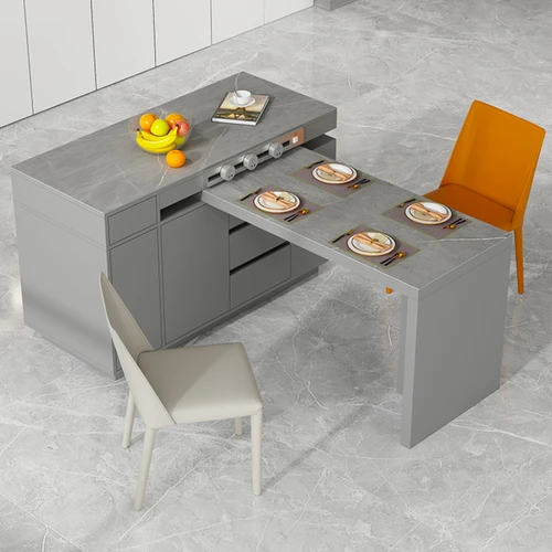 아일랜드 식탁 통합 가정용 이탈리아 조명 럭셔리 스톤 플레이트, 미디엄 키친 아일랜드 찻상 바 캐비닛