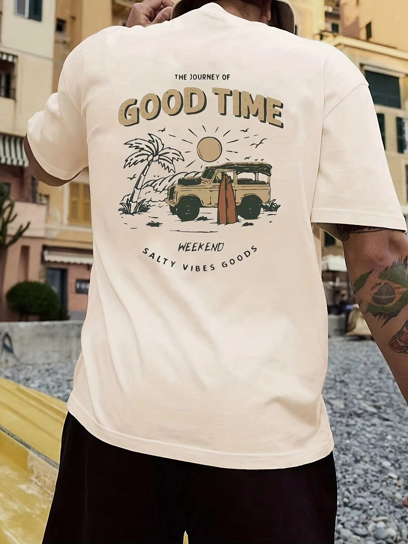 تي شيرت رجالي صيفي كاجوال بأكمام قصيرة ورقبة دائرية، مقاس عادي، رقبة دائرية مع نمط أبجدي، ملابس رجالية مريحة #1